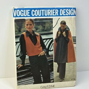 Cape Pants Shirt Vest Size 10 UNCUT Pattern 2779 Vintage Galitzine Couturier